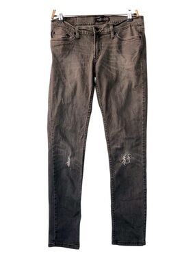 Levi's Grey Straight Leg Distressed Jeans Size 7 Medium Stretch